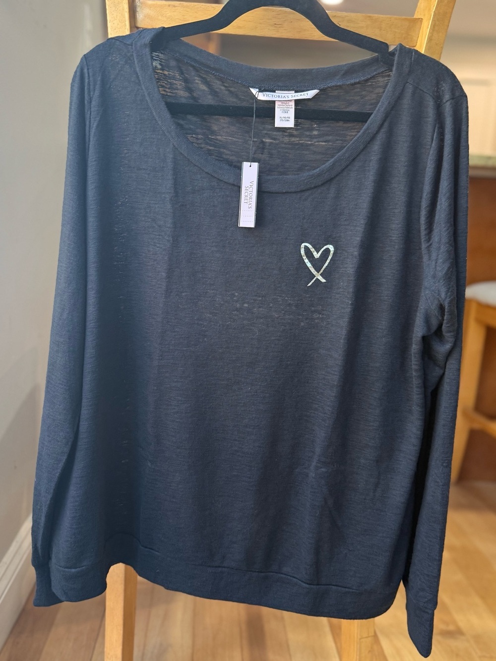 Victoria's Secret Black Tunic with Gold Metallic Heart